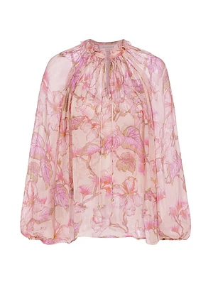 Matchmaker Semi-Sheer Floral Blouse