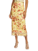 Matchmaker Floral Diamante Midi-Skirt