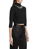 Matchmaker High Neck Crop Blouse