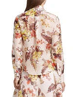 Matchmaker Tropical Embellished Linen-Silk Shirt