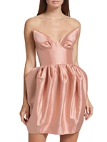 Matchmaker Silk-Blend Bustier Minidress