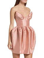 Matchmaker Silk-Blend Bustier Minidress