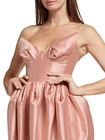 Matchmaker Silk-Blend Bustier Minidress