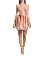 Matchmaker Silk-Blend Bustier Minidress