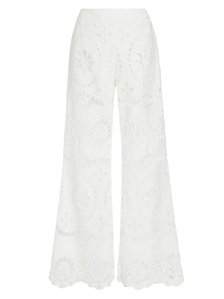 Lexi Flared Eyelet Linen Pants