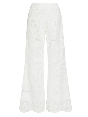 Lexi Flared Eyelet Linen Pants