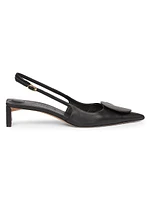 Les Sandales Regalo Leather Slingback Pumps