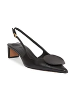 Les Sandales Regalo Leather Slingback Pumps