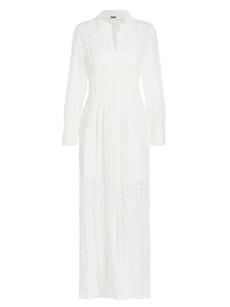 Pernille Linen-Blend Checkered Maxi Dress