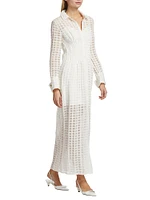 Pernille Linen-Blend Checkered Maxi Dress