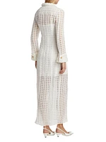 Pernille Linen-Blend Checkered Maxi Dress