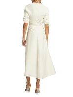 Karissa Ruched A-Line Midi-Dress