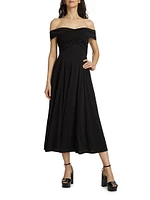 Lucy Off-The-Shoulder Midi-Dress