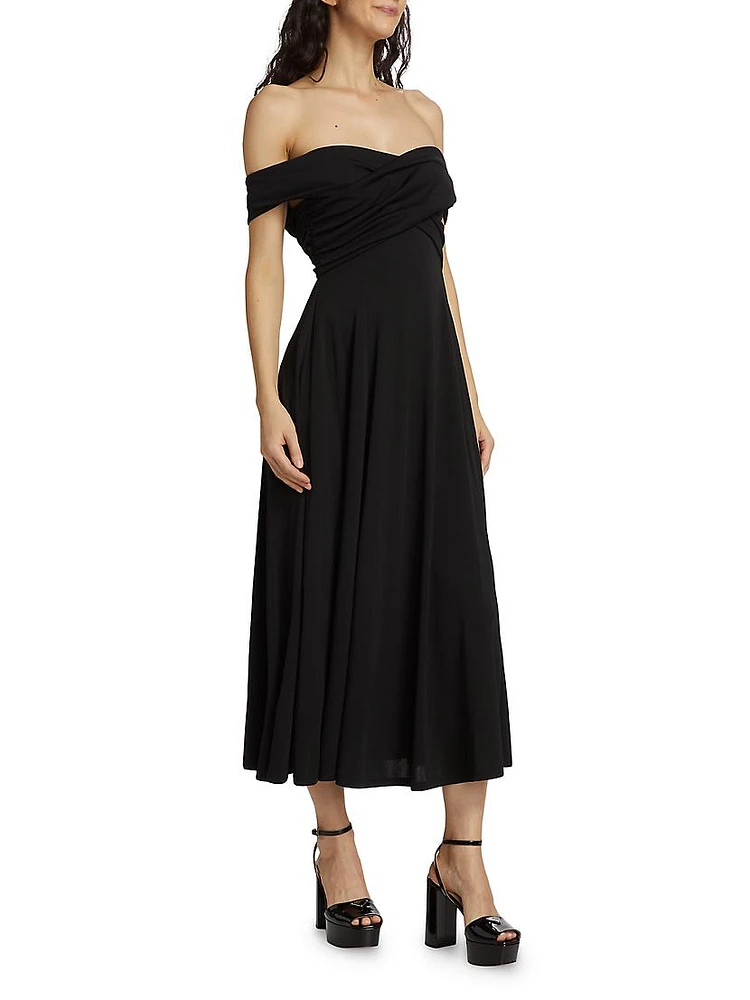 Lucy Off-The-Shoulder Midi-Dress