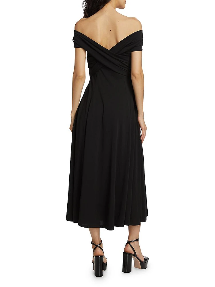 Lucy Off-The-Shoulder Midi-Dress