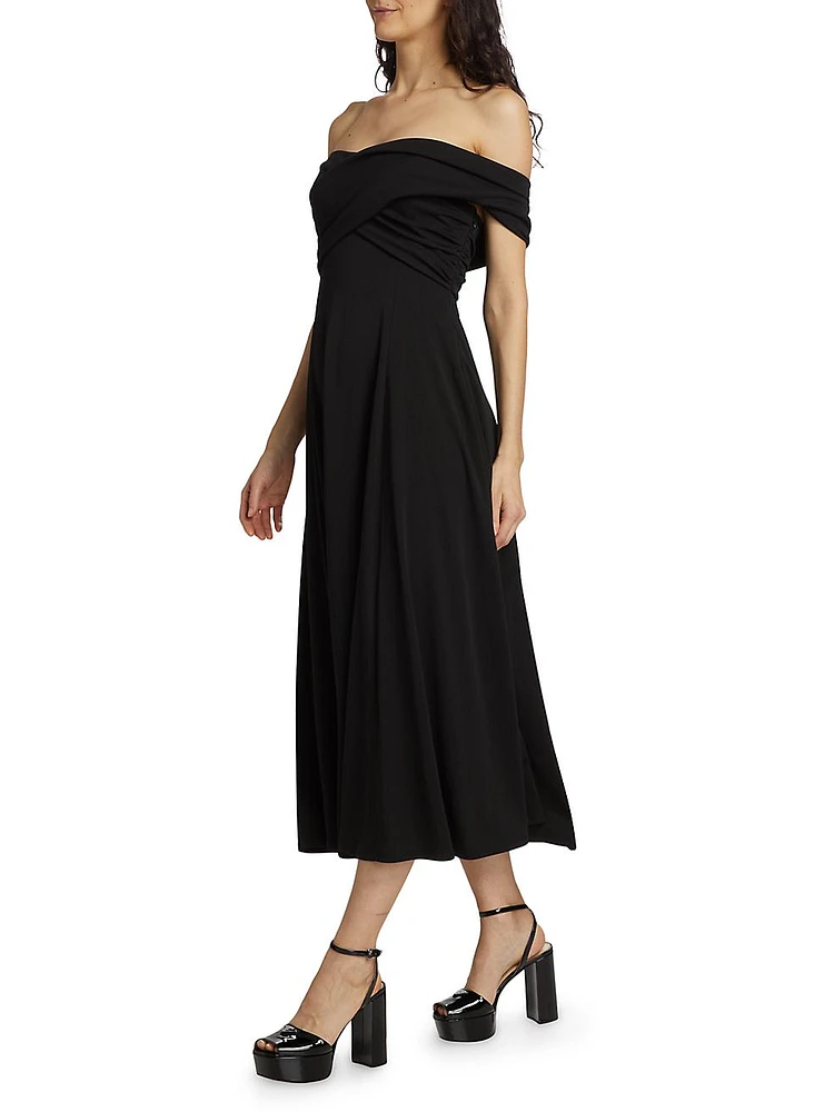 Lucy Off-The-Shoulder Midi-Dress