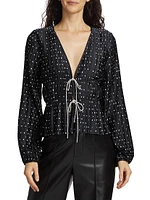 Payton Crystal Drawstring Blouse