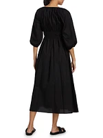 Veronica Cotton Puff-Sleeve Dress