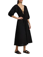 Veronica Cotton Puff-Sleeve Dress