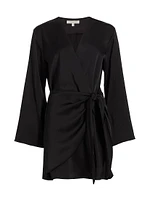 Sally Satin Wrap Dress