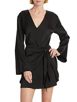 Sally Satin Wrap Dress