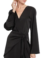 Sally Satin Wrap Dress