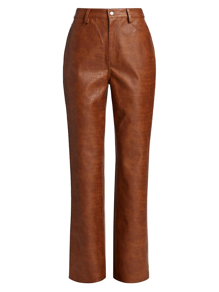 Lenny Croc Faux-Leather Pants