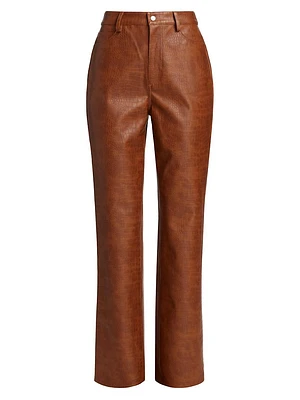 Lenny Croc Faux-Leather Pants