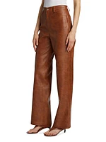 Lenny Croc Faux-Leather Pants