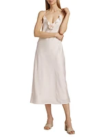 Bailey Satin Rosette Midi-Dress