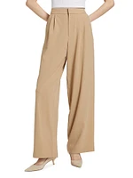 Wilshire Pleated Twill Wide-Leg Trousers