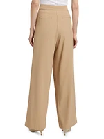 Wilshire Pleated Twill Wide-Leg Trousers