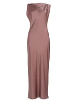 Kate Satin Draped Maxi Dress