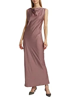 Kate Satin Draped Maxi Dress