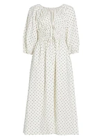 Veronica Polka Dot Cotton Maxi Dress