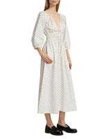 Veronica Polka Dot Cotton Maxi Dress