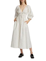 Veronica Polka Dot Cotton Maxi Dress