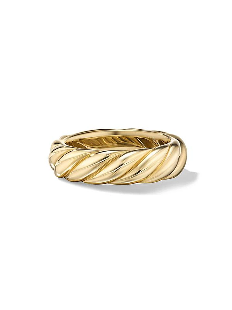 Sculpted Cable Band Ring In 18K Yellow Gold