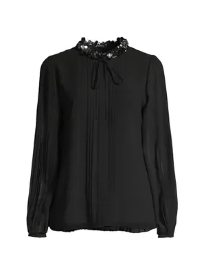 Dakota Embellished Crepe Chiffon Blouse