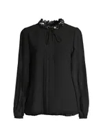 Dakota Embellished Crepe Chiffon Blouse