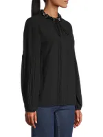 Dakota Embellished Crepe Chiffon Blouse