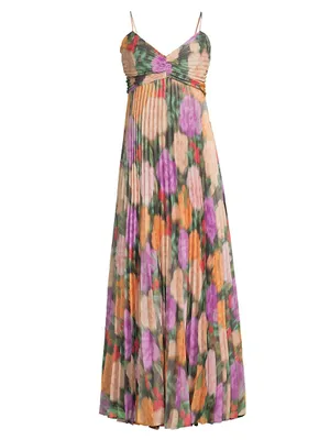 Hadley Pleated Floral Gown