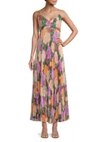 Hadley Pleated Floral Gown