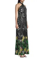 Anika Halterneck Plisse Gown