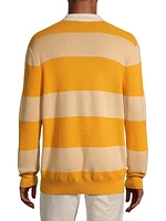 Wool-Cotton Blend Striped Polo Shirt