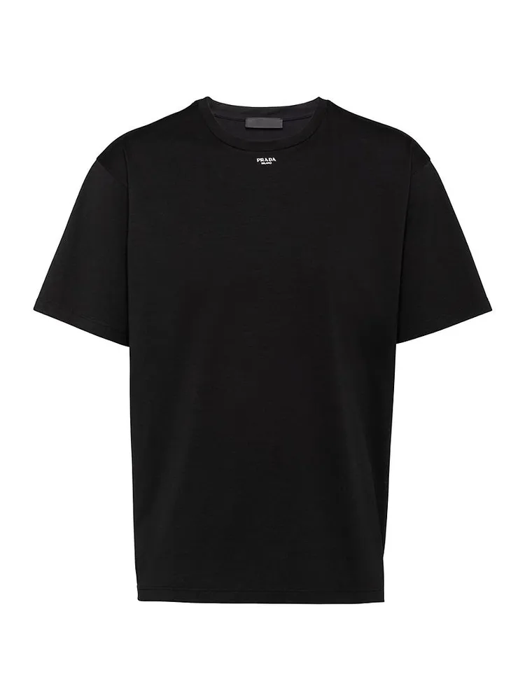 Stretch Cotton T-Shirt With Logo