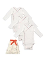 Baby's 3-Pack Crossbody Cotton Bodsuit Set