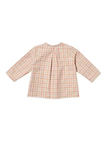 Baby's Looking Sharp Plaid Henley Top & Corduroy Pants Set