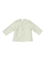 Baby Boy's Looking Sharp Grid Plaid Henley Top & Corduroy Pants Set