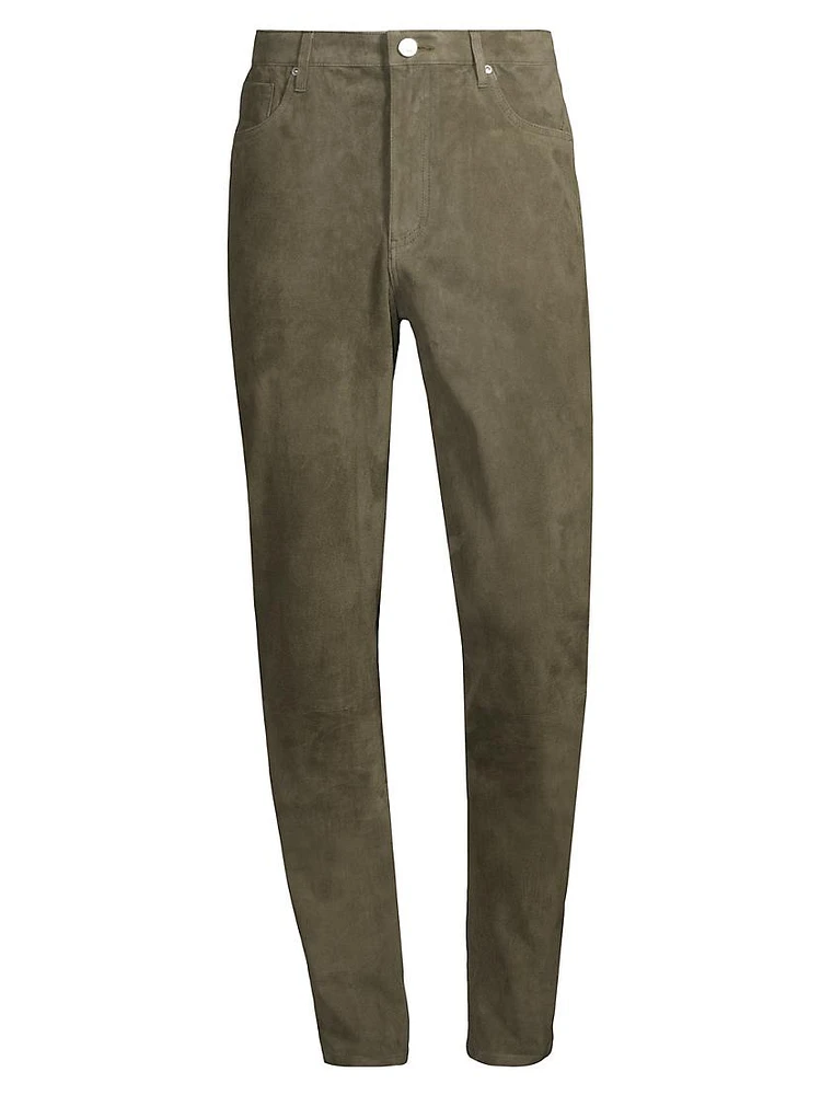 Greyson Suede Slim-Fit Pants